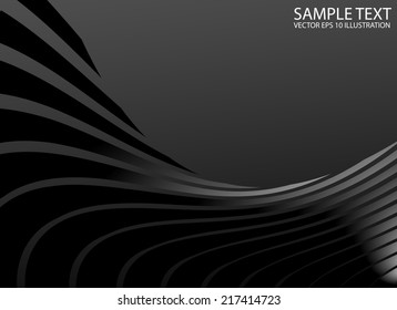 Silver metal abstract swirled background template - Vector abstract shape background illustration