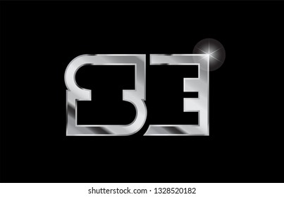 silver metal alphabet letter logo combination se s e design suitable for a company or business