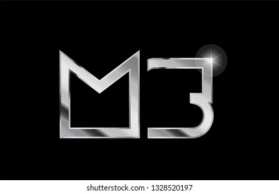 silver metal alphabet letter logo combination ms m s design suitable for a company or business