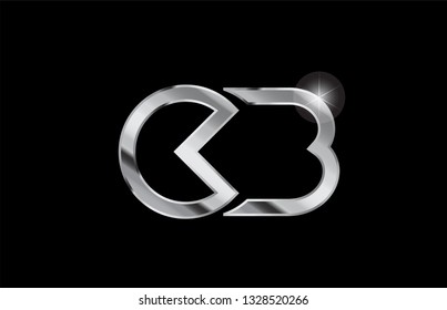 silver metal alphabet letter logo combination cb c b design suitable for a company or business