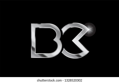 silver metal alphabet letter logo combination bc b c design suitable for a company or business