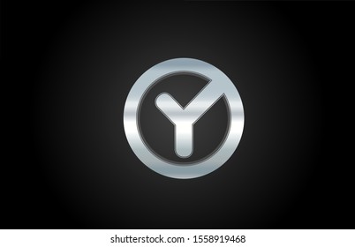 silver metal alphabet letter Y icon logo design for a company. Suitable as a logotype for business
