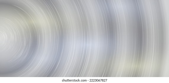 Fondo de metal plateado. Patrón vectorial de acero inoxidable cepillado gris para banner y presentación. Gradiente de hierro, metal negro cepillado. Textura radial.