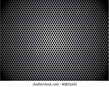 Silver metal background with hexagon