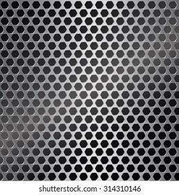 silver metal background with hexagon hole