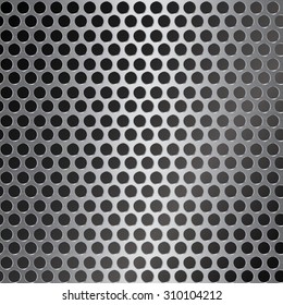 silver metal background with round hole