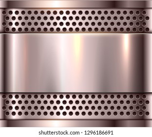 Silver metal background, shiny metallic chrome plate.