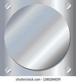 Silver metal circle On silver background. Vector, Illustration, EPS10.