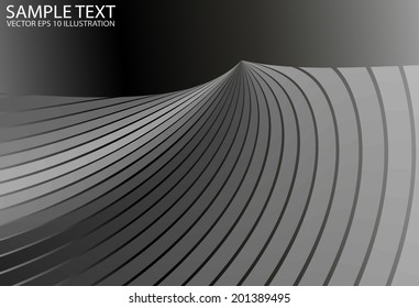 Silver metal curved design template background - Metal modern design background illustration