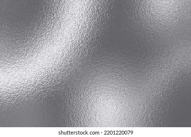 Silver metal effect foil. Silver texture. Gradient background. Metal surface print. Glitter backdrop. Silver plate. Shine design invitation, wedding greeting, cards, prints. Vector illustration