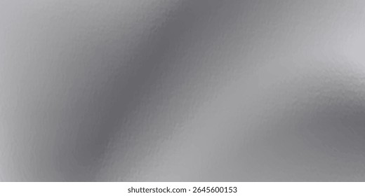 Silver metal effect foil. Silver texture. Gradient background. Metal surface print. Glitter backdrop. Silver plate. Shine design invitation, wedding greeting, cards, prints. Vector illustration
