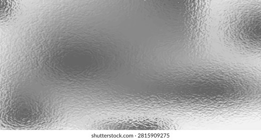 Silver metal effect foil. Silver texture. Gradient background. Metal surface print. Glitter backdrop. Silver plate. Shine design invitation, wedding greeting, cards, prints. Vector illustration