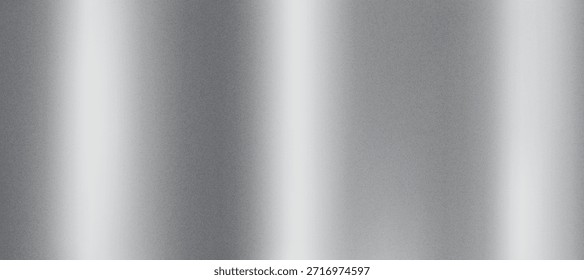 Lámina de metal plateado degradado con brillo cromado y superficie de acero texturizado. Fondo brillante 3D con reflejo de espejo y efecto grunge suave. Vector realista en el diseño futurista Y2K
