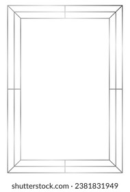 Silver metal frame isolated on white. Vector frame	