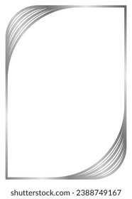 Silver metal frame isolated on white. Vector frame for text, photo, certificate, pictures, diploma	