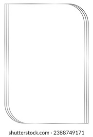 Silver metal frame isolated on white. Vector frame for text, photo, certificate, pictures, diploma	