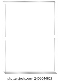 Marco de metal plateado aislado en blanco. Marco vectorial para texto, foto, certificado, imágenes, diploma, tarjeta, invitación. Marco de lujo cuadrado	