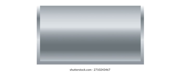 Silver metal frame isolated on transparent background. Realistic steel rectangle photoframe template for pictures and design projects. PNG.eps
