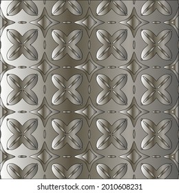Silver metal gradient flower pattern background