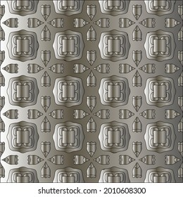 Silver metal gradient flower pattern background