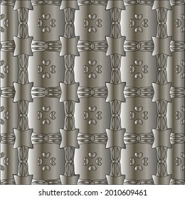 Silver metal gradient flower pattern background