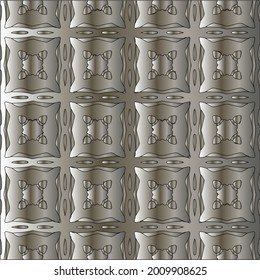 Silver metal gradient with repeat Pattern . Abstract metal background.