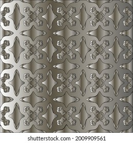 Silver metal gradient with repeat Pattern . Abstract metal background.