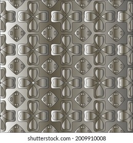 Silver metal gradient with repeat Pattern . Abstract metal background.