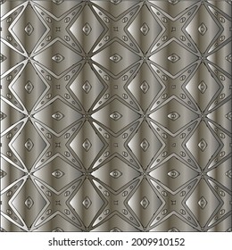 Silver metal gradient with repeat Pattern . Abstract metal background.