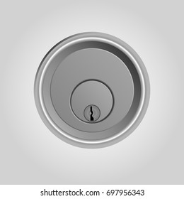 Silver Metal Keyhole ,safety concept,vector illustration