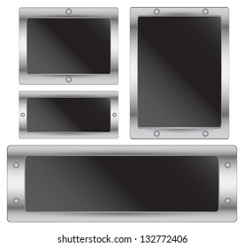 Silver Metal Label Plate Vector Illustration, EPS 10.