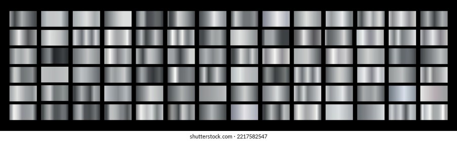 Silver metal luxury big set of simple gradients, web color modern background with blur effect, app, mobile cover wallpaper