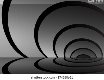 Silver metal reflected background illustration  - Abstract silver background  round spreading illustration