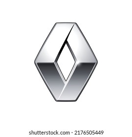 Silver Metal Renault 3d Logo Icon Symbol Shape Modern Shiny Vector Template