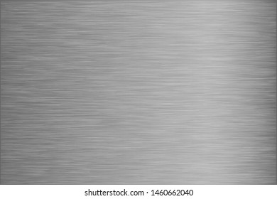 Silver metal scratched chrome texture vector icon background. Shine gray brushed vector metallic gradient. Silver background texture for banner, ribbon, label. Grunge silver vintage