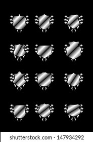 silver metal shield vector art