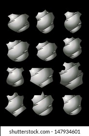silver metal shield vector art