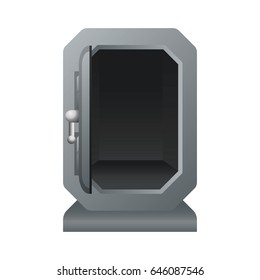 silver metal strong box open