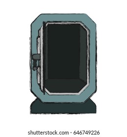 silver metal strong box open