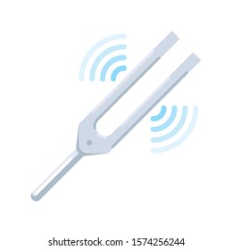 Silver metal tuning fork vector icon