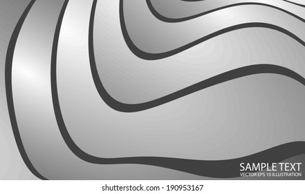 Silver metal vector background illustration - Metal curved design illustration background