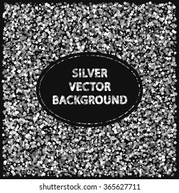 Silver metal vector background - template for text and frame
