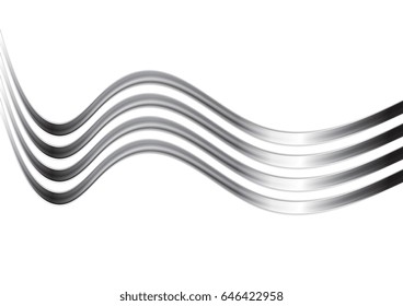 Silver metal waves abstract background. Vector design illustration