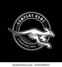 Silver Metalic Kangaroo Logo Vorlage