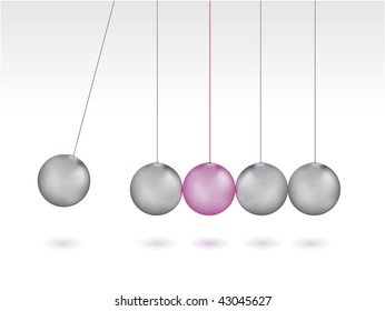 Silver metalic Newton's Cradle