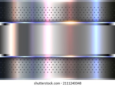 Silver Metallic Background Polished Chrome Steel Stock Vector (Royalty ...