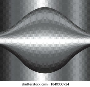 Silver metallic background textured with mosaic cubes pattern, 3D abstract metal vector design.
