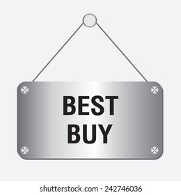 silver metallic best buy sign hanging on the wall 