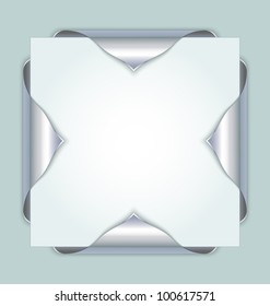 Silver metallic bookmarks on the edges of paper document