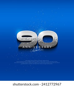 Silver metallic design number. 90th anniversary celebration with elegant 3d design. Premium vector background for greeting and celebration.